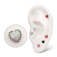 Titanium Threadless Prong Edge Opal Heart Top