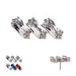 Titanium Threadless Prong Set Baguette CZ Diagonal 3-Cluster Top