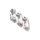 Titanium Threadless Prong Set Baguette CZ Diagonal 3-Cluster Top