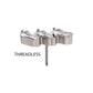 Titanium Threadless Prong Set Baguette CZ Diagonal 3-Cluster Top