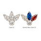 Titanium Threadless 3-Cluster Marquise Gem Fan Top with Bezel Round Gem