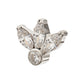 Titanium Threadless 3-Cluster Marquise Gem Fan Top with Bezel Round Gem