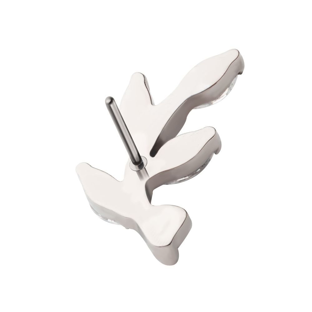 Threadless Prong Set Marquise CZ Leaf Top