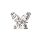Titanium Threadless Small Butterfly with Prong Set Round & Marquise Gem Top