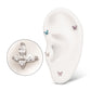 Titanium Threadless Small Butterfly with Prong Set Round & Marquise Gem Top