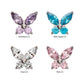 Titanium Threadless Butterfly with Prong Set Round & Marquise Gem Top