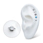 Titanium Threadless Planet Top with Bezel Set Round CZ/Opal