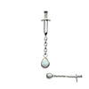 Titanium Threadless Dagger Top with Bezel Set Teardrop Opal Chain Dangle