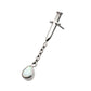Titanium Threadless Dagger Top with Bezel Set Teardrop Opal Chain Dangle
