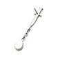 Titanium Threadless Dagger Top with Bezel Set Teardrop Opal Chain Dangle
