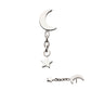 Titanium Threadless Crescent Moon Top with Dangle Star