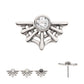 Titanium Threadless Bezel Set CZ Spiderweb Top