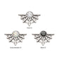 Titanium Threadless Bezel Set CZ Spiderweb Top
