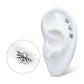 Titanium Threadless Bezel Set CZ Spiderweb Top