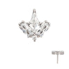 Titanium Threadless Multi Shape Clear CZ 4-Cluster Top