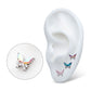 Titanium Threadless Prong Set Marquise & Round CZ Butterfly Top