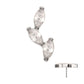 Titanium Threadless Vine Shape Top with 3-Tier Full Clear CZ Gem Marquise