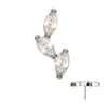 Titanium Threadless Vine Shape Top with 3-Tier Full Clear CZ Gem Marquise