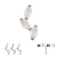 Titanium Threadless Vine Shape Top with 3-Tier Full Opalite Marquise