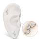 Titanium Threadless Vine Shape Top with 3-Tier Full Opalite Marquise