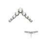 Titanium Threadless 9-Cluster Prong Set Round CZ Chevron Shape Top
