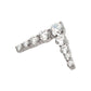Titanium Threadless 9-Cluster Prong Set Round CZ Chevron Shape Top