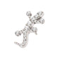 Titanium Threadless Pave Set Round CZ Gem Lizard Top