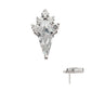 Titanium Threadless Kite Shape with 5-Cluster Round CZ Gem Top