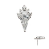 Titanium Threadless Kite Shape with 5-Cluster Round CZ Gem Top