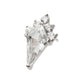 Titanium Threadless Kite Shape with 5-Cluster Round CZ Gem Top