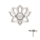 Titanium Threadless Lotus Flower Top with Prong Set Gem