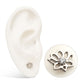 Titanium Threadless Vortex Spiral Top with Bezel Set Gem