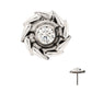 Titanium Threadless Vortex Spiral Top with Bezel Set Gem