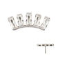 Titanium Threadless 5 Baguette Gem Curved Bar Top