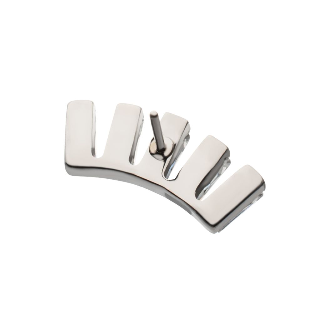 Titanium Threadless 5 Baguette Gem Curved Bar Top