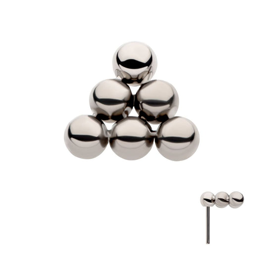 Titanium Threadless 6 Beads Pyramid Shape Top