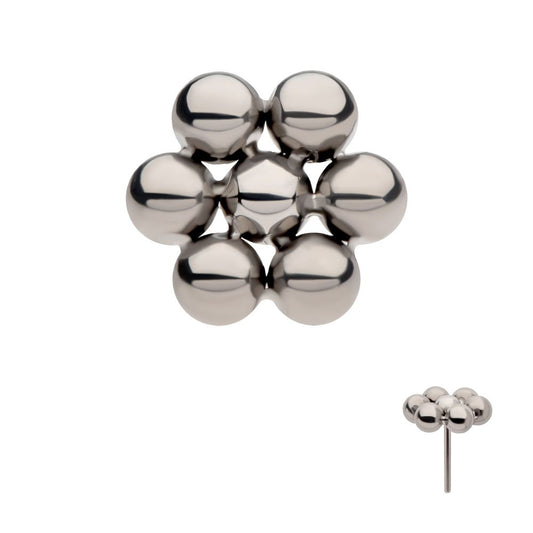 Titanium Threadless 7 Beads Hexagon Shape Top