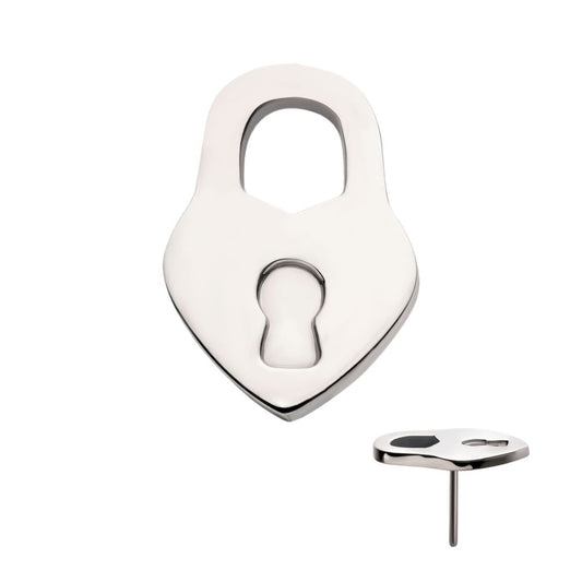 Titanium Threadless Heart Lock Top