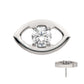 Titanium Threadless Cut Out Evil Eye Top with 4 Prong Clear CZ
