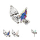 Titanium Threadless Prong Set Marquise & Round CZ/Opal  Staggered 3 Cluster Top