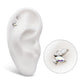 Titanium Threadless Prong Set Marquise & Round CZ/Opal  Staggered 3 Cluster Top