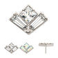 Titanium Threadless Baguette & Princess Gem Fan Shape Top
