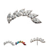 Titanium Threadless Prong Set Marquise CZ Staggered 6-Cluster Top