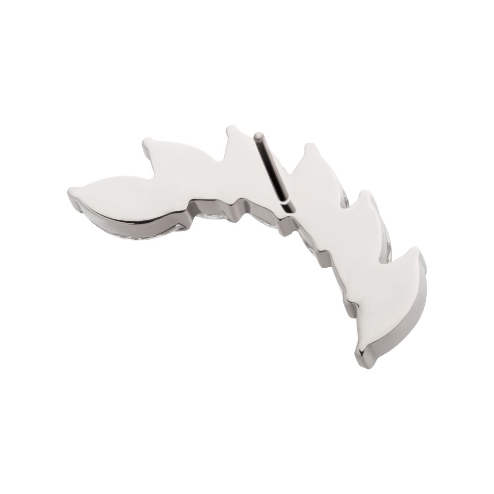 Titanium Threadless Prong Set Marquise CZ Staggered 6-Cluster Top