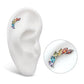 Titanium Threadless Prong Set Marquise CZ Staggered 6-Cluster Top