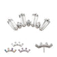 Titanium Threadless Prong Set Baguette & Round CZ 7-Cluster Top