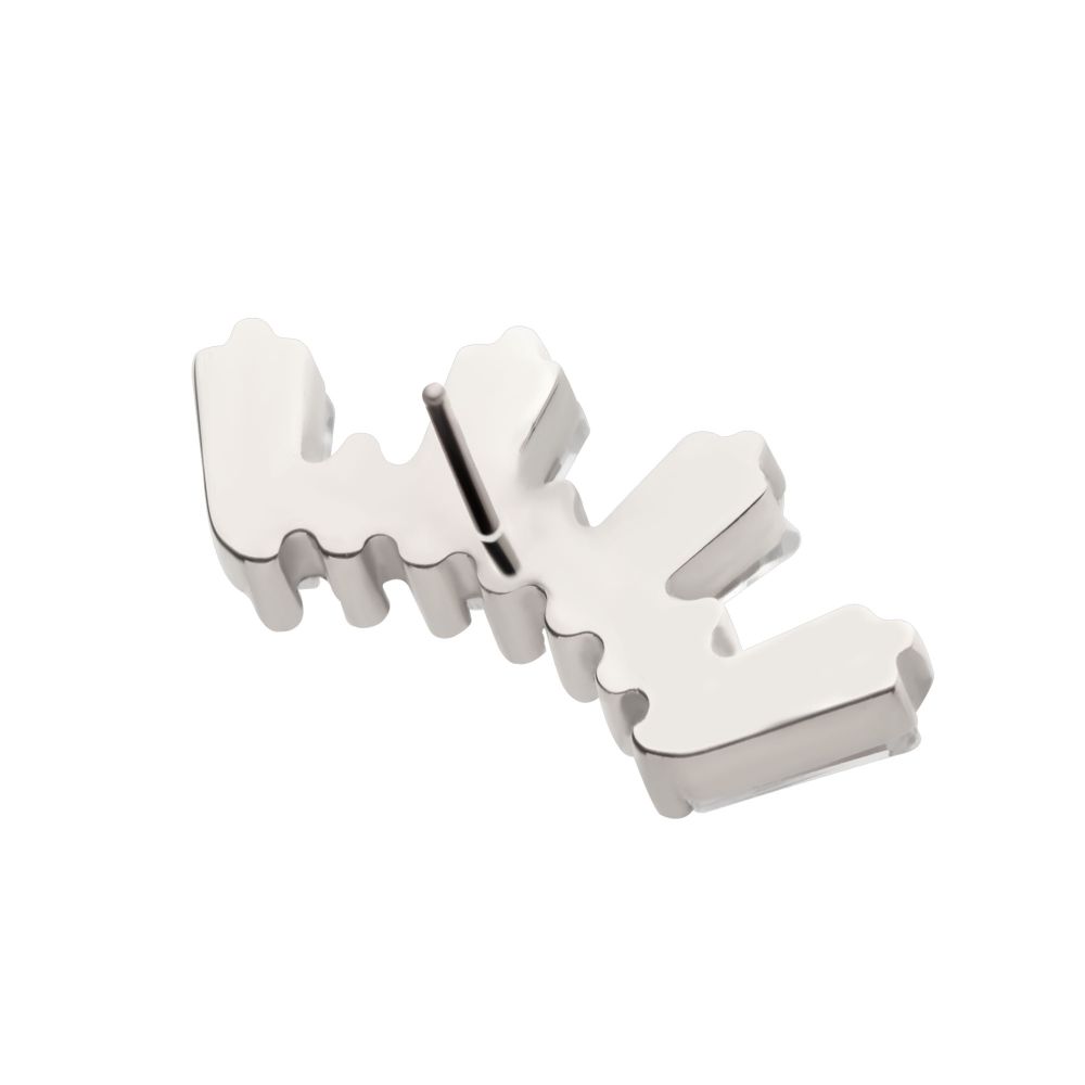 Titanium Threadless Prong Set Baguette & Round CZ 7-Cluster Top