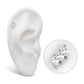 Titanium Threadless Prong Set Marquise CZ Diagonal 3-Cluster Top
