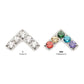 Titanium Threadless Prong Set  5 Round CZ Chevron Shape Top