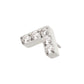 Titanium Threadless Prong Set  5 Round CZ Chevron Shape Top
